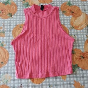 Pink Crop turtle neck top Medium